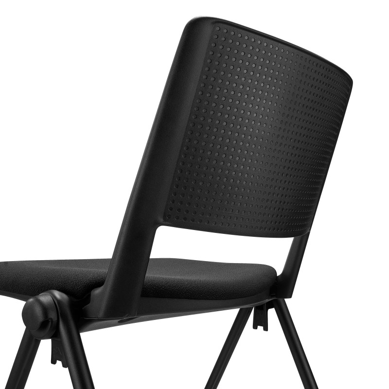 Silla de confidente CARINA, apilable, tela negro
