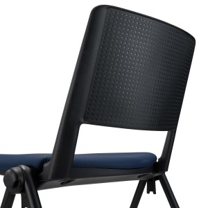 Silla de confidente CARINA, apilable, piel negra, patas negras