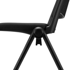 Silla de confidente CARINA, apilable, piel negra, patas negras