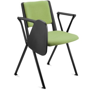 Silla de confidente CARINA CON PALA, apilable, tela negra y patas negras