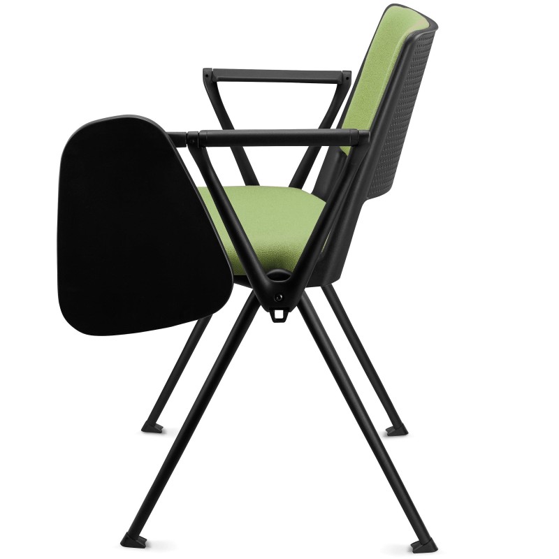 Silla de confidente CARINA CON PALA, apilable, tela negra y patas negras