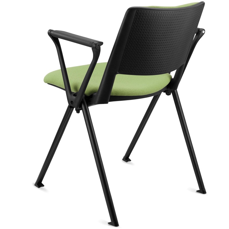 Silla de confidente CARINA CON PALA, apilable, tela negra y patas negras