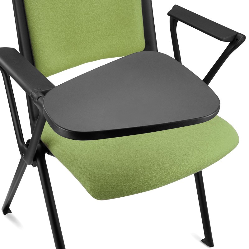 Silla de confidente CARINA CON PALA, apilable, tela negra y patas negras