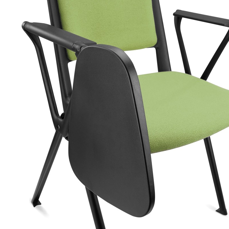 Silla de confidente CARINA CON PALA, apilable, tela negra y patas negras