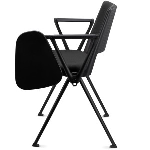 Silla de confidente CARINA CON PALA, apilable, tela negra y patas negras