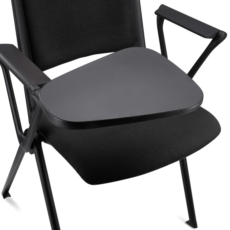 Silla de confidente CARINA CON PALA, apilable, tela negra y patas negras