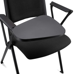 Silla de confidente CARINA CON PALA, apilable, tela negra y patas negras