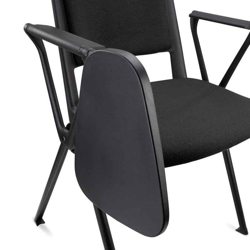 Silla de confidente CARINA CON PALA, apilable, tela negra y patas negras