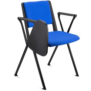 Silla de confidente CARINA CON PALA, apilable, tela negra y patas negras