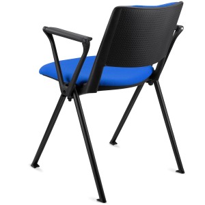 Silla de confidente CARINA CON PALA, apilable, tela negra y patas negras
