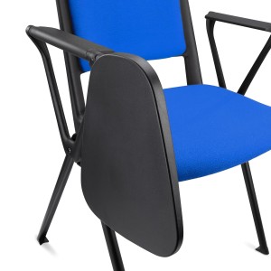 Silla de confidente CARINA CON PALA, apilable, tela negra y patas negras