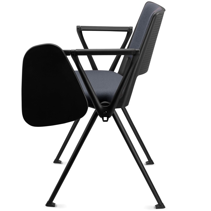 Silla de confidente CARINA CON PALA, apilable, tela negra y patas negras