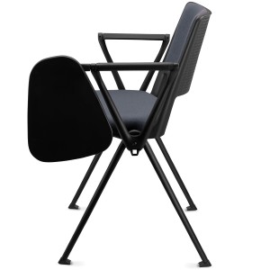 Silla de confidente CARINA CON PALA, apilable, tela negra y patas negras