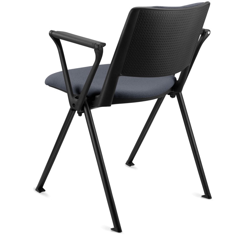 Silla de confidente CARINA CON PALA, apilable, tela negra y patas negras