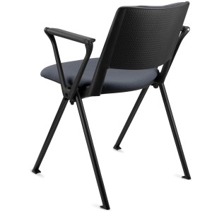 Silla de confidente CARINA CON PALA, apilable, tela negra y patas negras