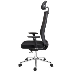 Silla Ergonómica SANTOS con reposacabezas, uso 8h, negro