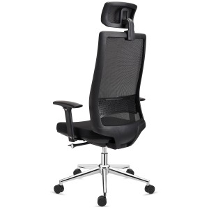 Silla Ergonómica SANTOS con reposacabezas, uso 8h, negro