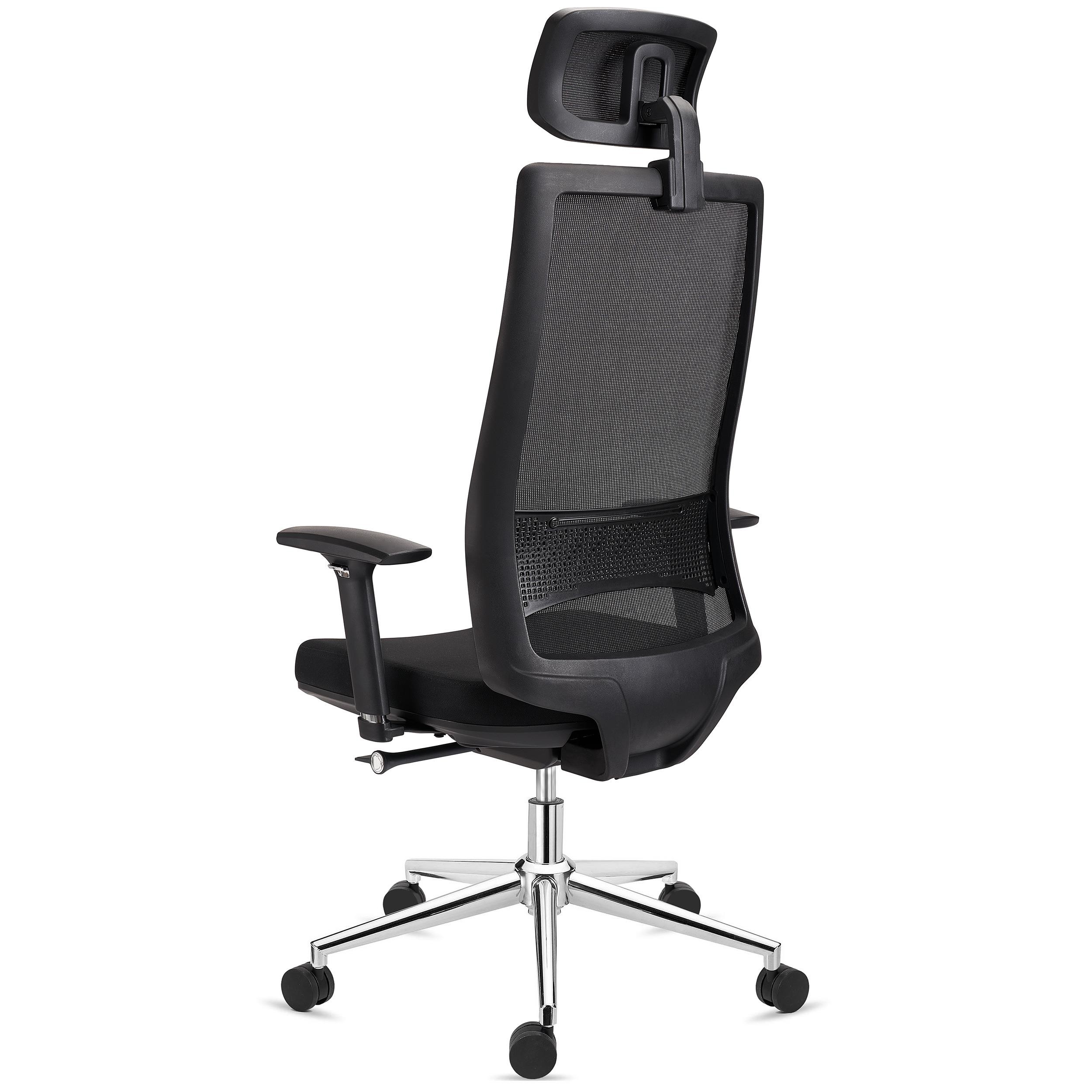 Silla Ergonómica SANTOS, Reposacabezas, Uso Profesional 8h, En Negro