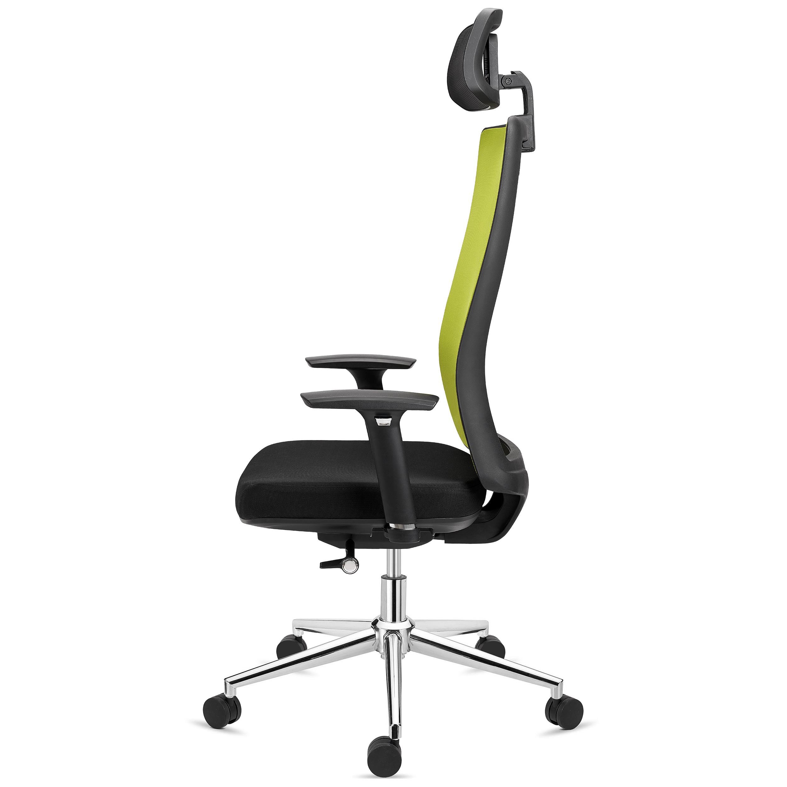 Silla Ergonómica SANTOS, Reposacabezas, Uso Profesional 8h, En Negro