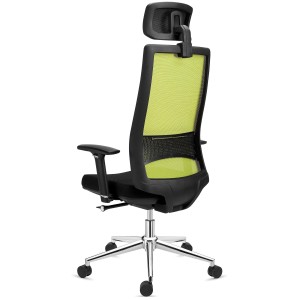 Silla Ergonómica SANTOS con reposacabezas, uso 8h, negro