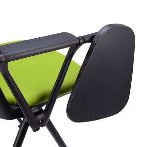 Silla de confidente CARINA CON PALA, apilable, piel negra y patas negras