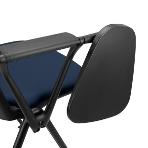Silla de confidente CARINA CON PALA, apilable, piel negra y patas negras