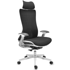 Silla ergonómica ENERGY, reposacabezas, en negro