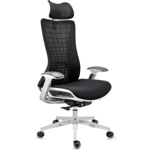 Silla ergonómica ENERGY, reposacabezas, en negro