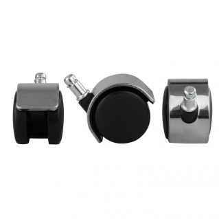 Lote 5 Ruedas ROLLER 2, 11x50mm, Elegante Diseño Cromado 2