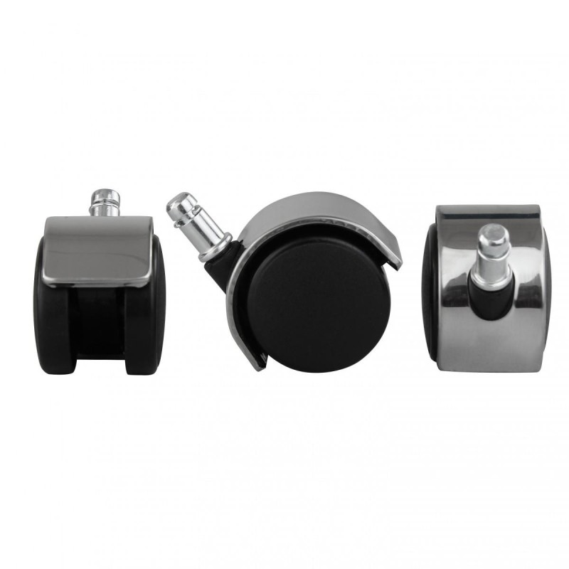 Lote 5 Ruedas ROLLER 2, 11x50mm, Elegante Diseño Cromado