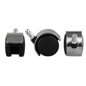Lote 5 Ruedas ROLLER 2, 11x50mm, Elegante Diseño Cromado