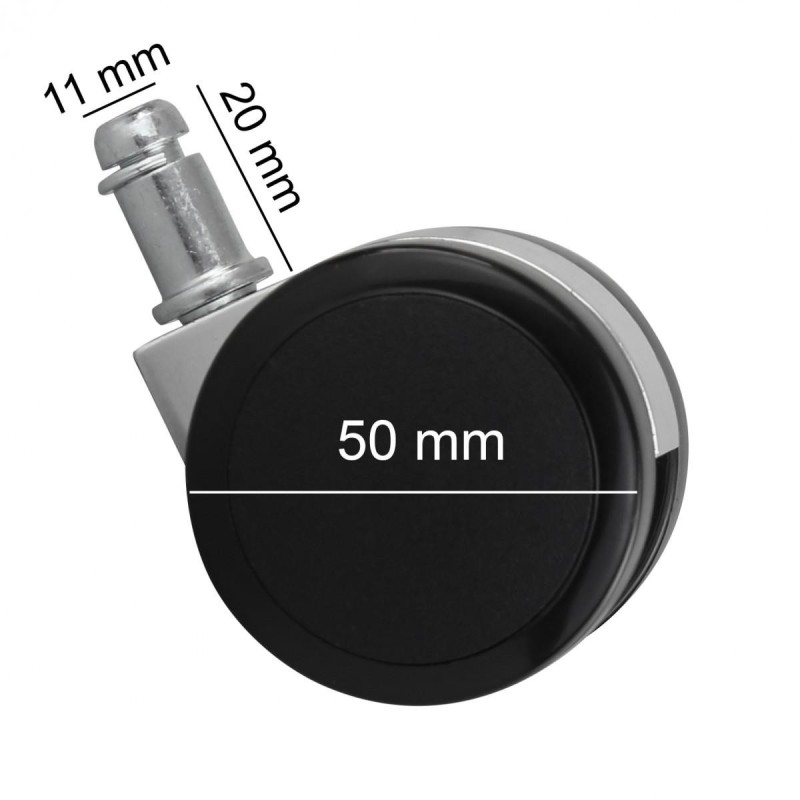 Lote 5 Ruedas ROLLER 4, 11x50mm, Aptas para Suelos Duros