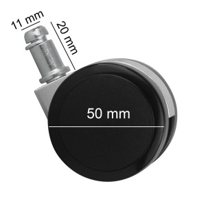Lote 5 Ruedas ROLLER 4, 11x50mm, Aptas para Suelos Duros