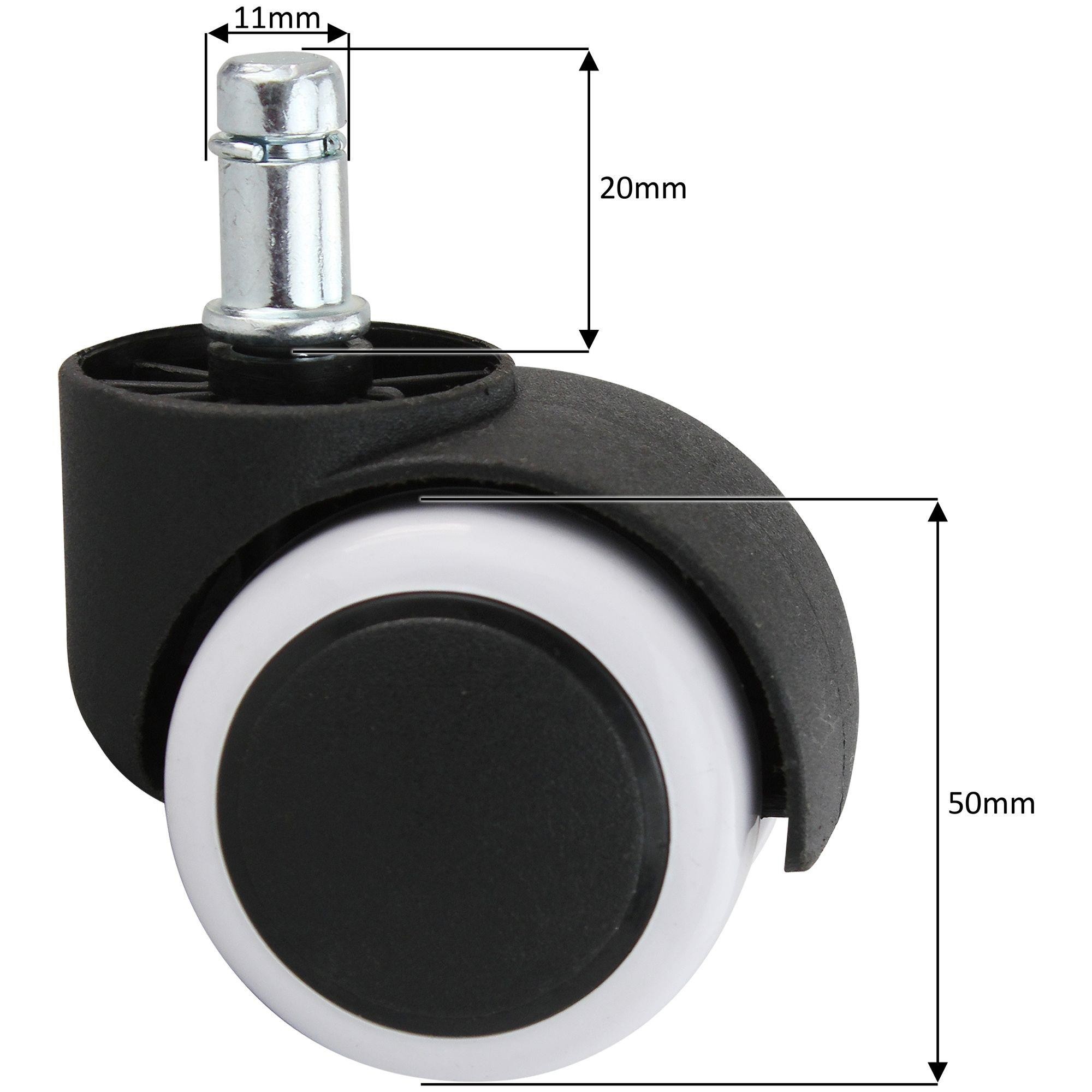 Lote 5 Ruedas ROLLER 5, 11x50mm, Máxima Resistencia, Aptas para Suelos Duros