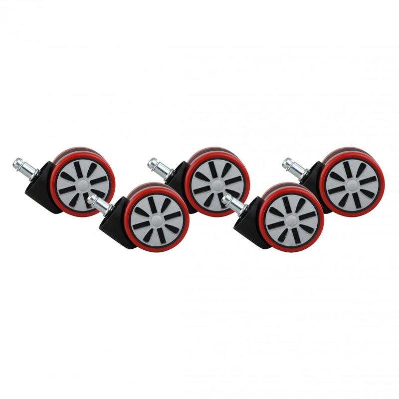 Lote de 5 Ruedas FLASH, 11x60mm, color Negro y Rojo