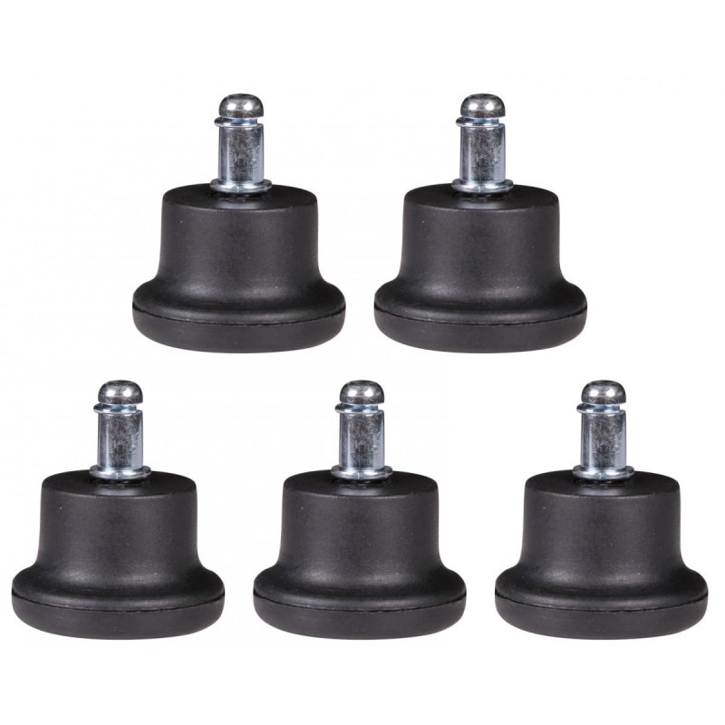 Lote de 5 Tapones para Sillas de Oficina, 11mm, color Negro
