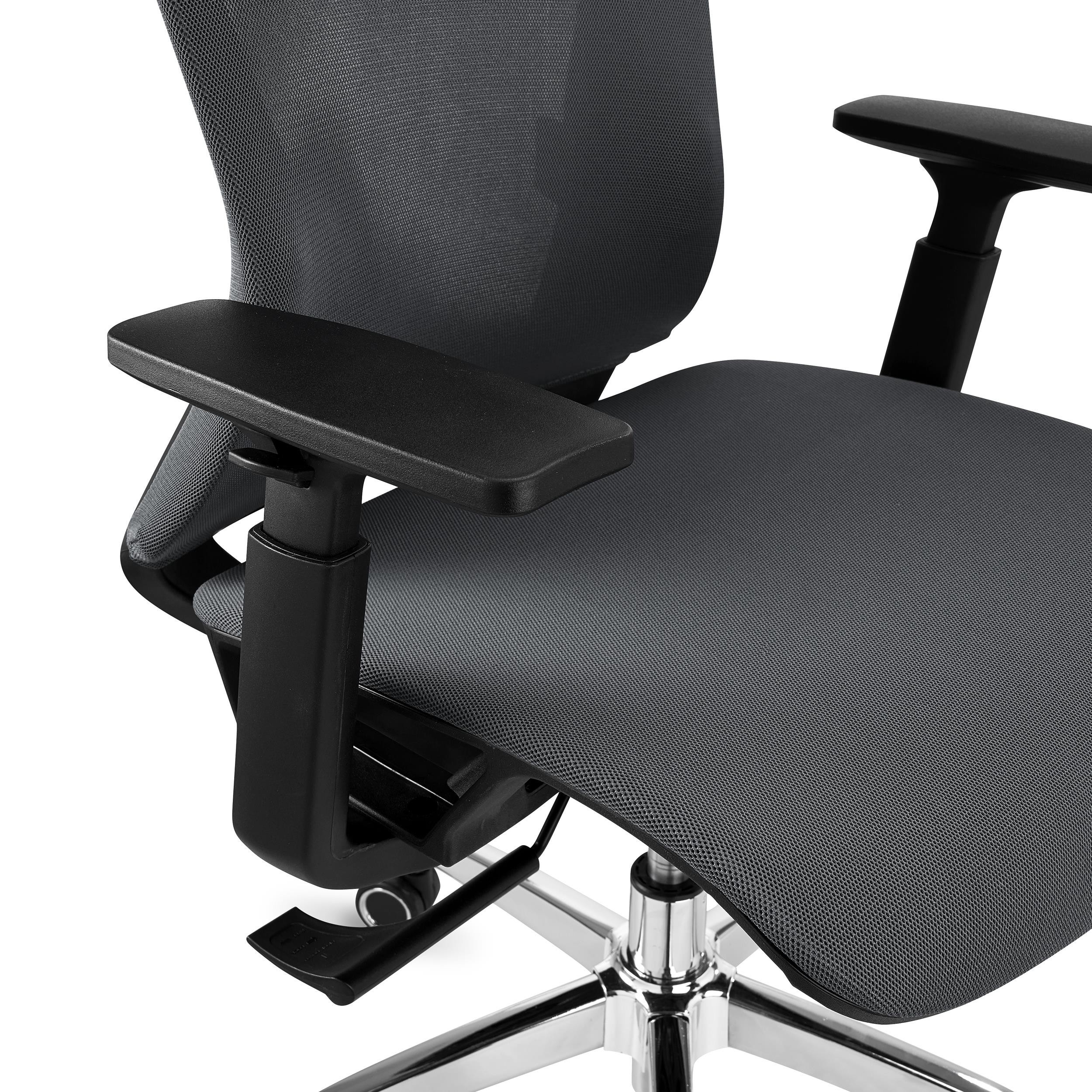 Silla Ergonómica EVANS, Uso Profesional 8H, Gran Diseño y Calidad, Base Metálica, En Negro