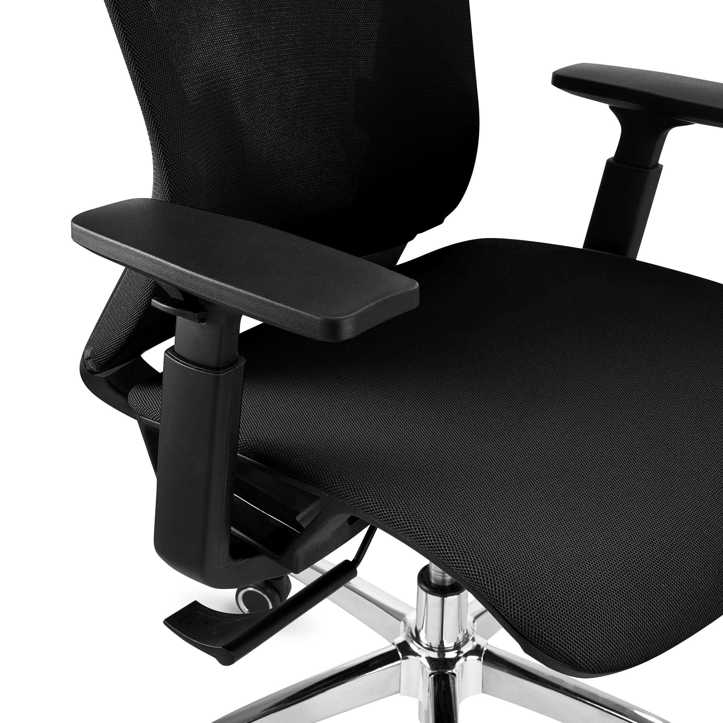 Silla Ergonómica EVANS, Uso Profesional 8H, Gran Diseño y Calidad, Base Metálica, En Negro