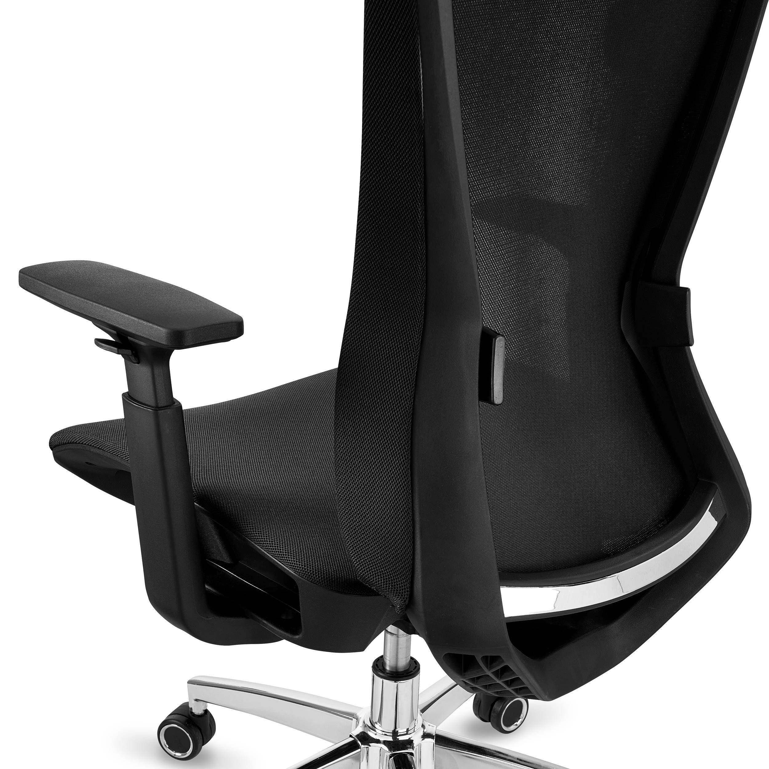 Silla Ergonómica EVANS, Uso Profesional 8H, Gran Diseño y Calidad, Base Metálica, En Negro