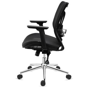 Silla de Oficina Ergonomica LAMBO PRO, soporte lumbar, en malla transpirable, negro