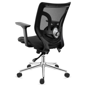 Silla de Oficina Ergonomica LAMBO PRO, soporte lumbar, en malla transpirable, negro