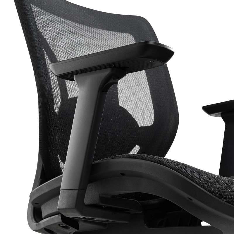 Silla de Oficina Ergonomica LAMBO PRO, soporte lumbar, en malla transpirable, negro