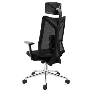 Silla de Oficina Ergonómica ADARA, con reposacabezas, uso profesional 8h, negro 2