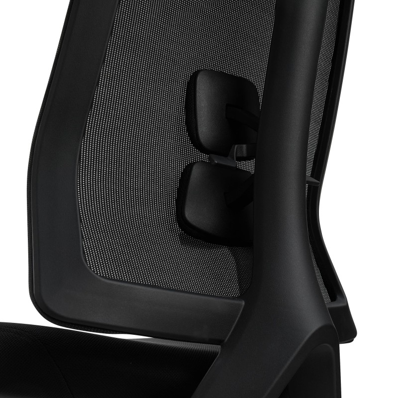 Silla de Oficina Ergonómica ADARA, con reposacabezas, uso profesional 8h, negro