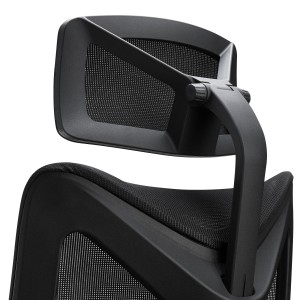 Silla de Oficina Ergonómica ADARA, con reposacabezas, uso profesional 8h, negro