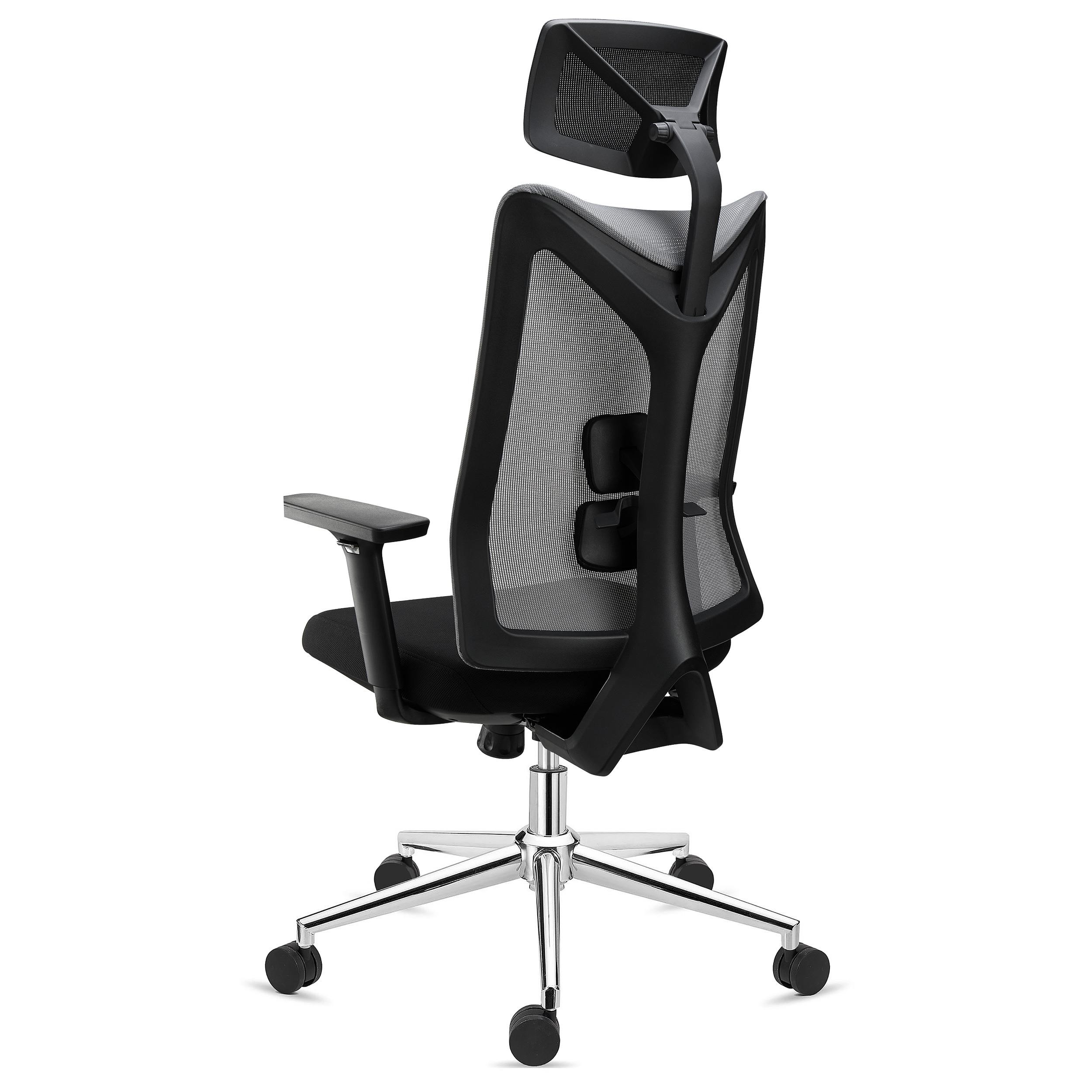 Silla Ergonómica ADARA, Reposacabezas, Uso Profesional 8h, Reposabrazos 3D, En Negro