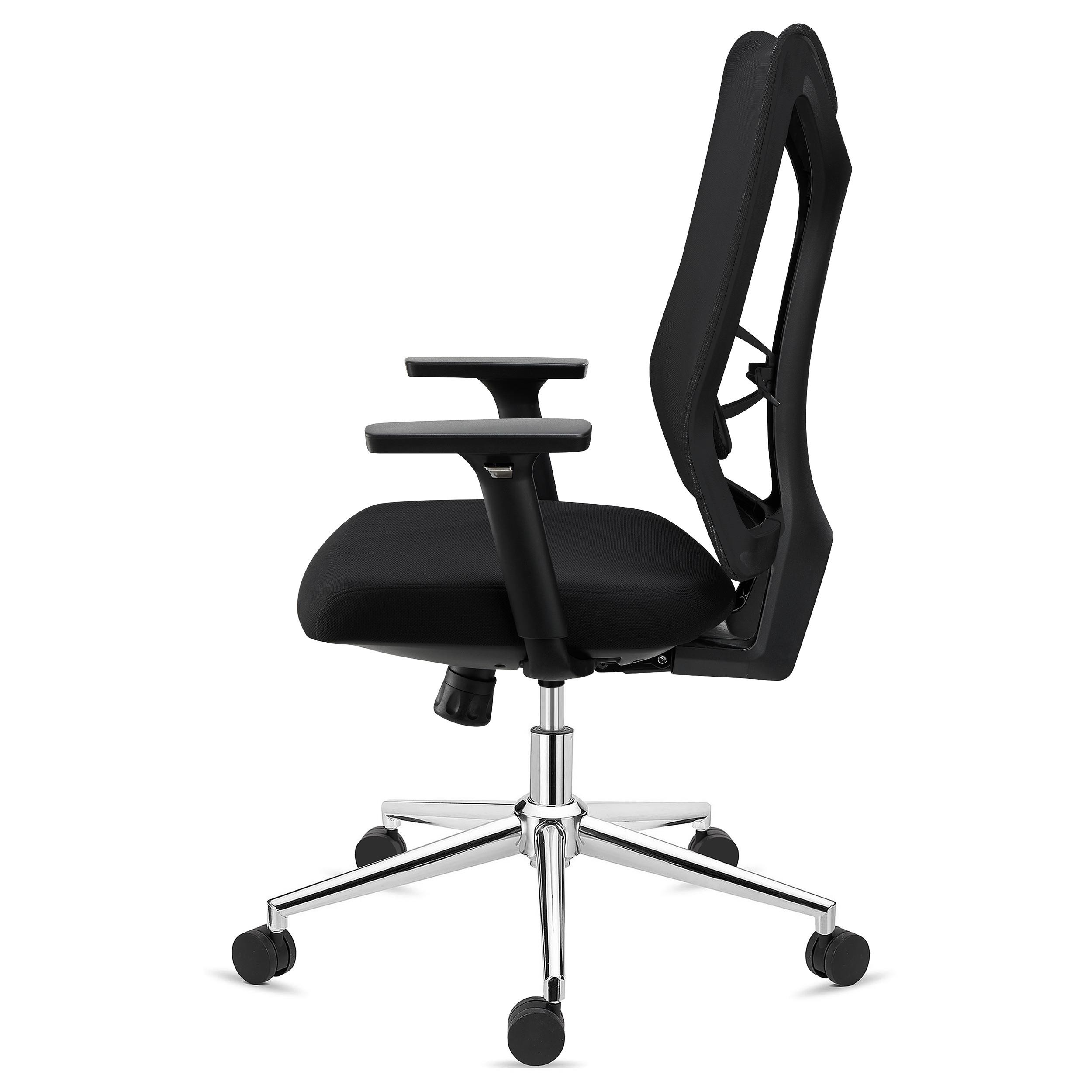 Silla Ergonómica ADARA, Uso Profesional 8h, Reposabrazos 3D, En Negro