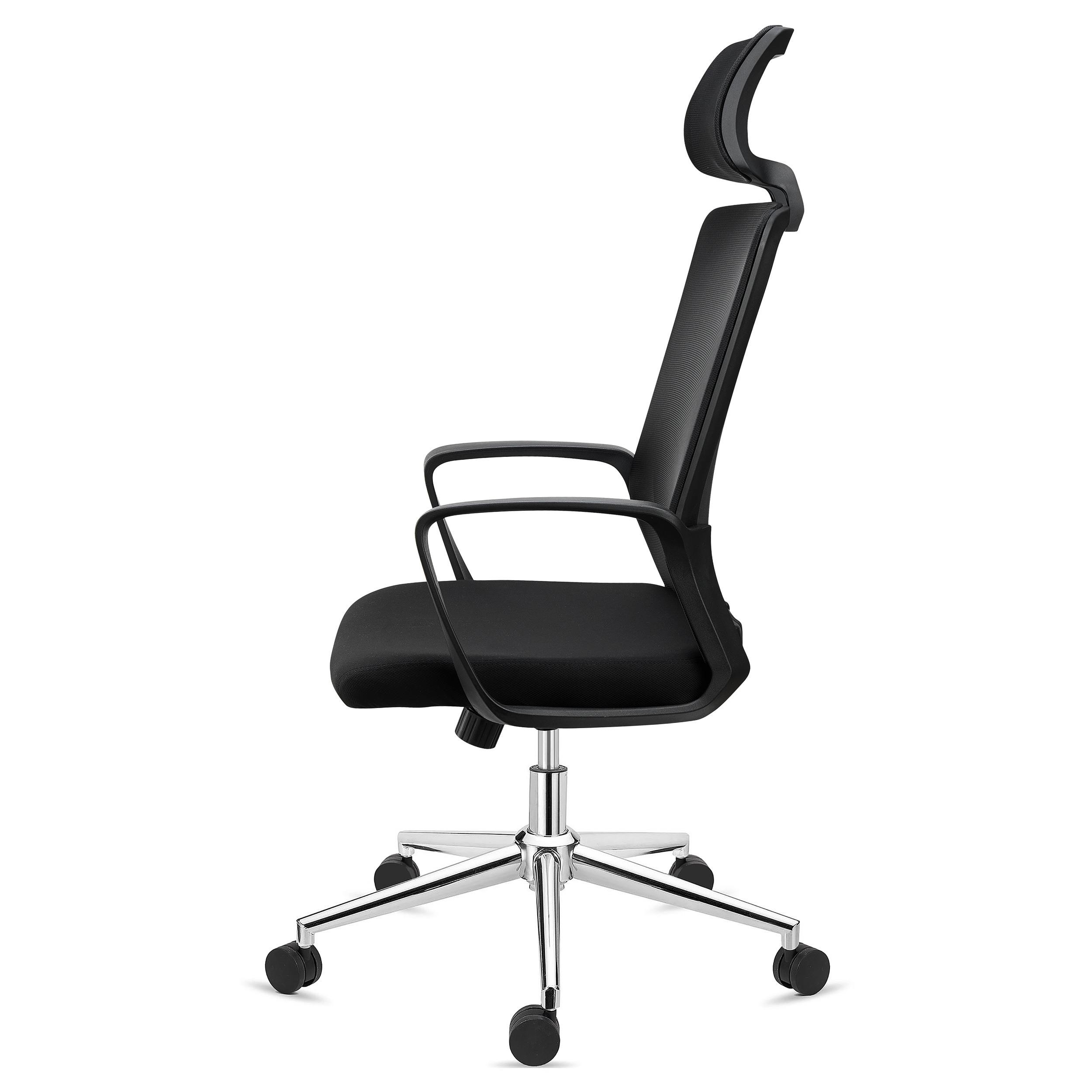 Silla de Oficina ERGOCITY, Reposacabezas, Soporte Lumbar, Respaldo Basculante, En Negro