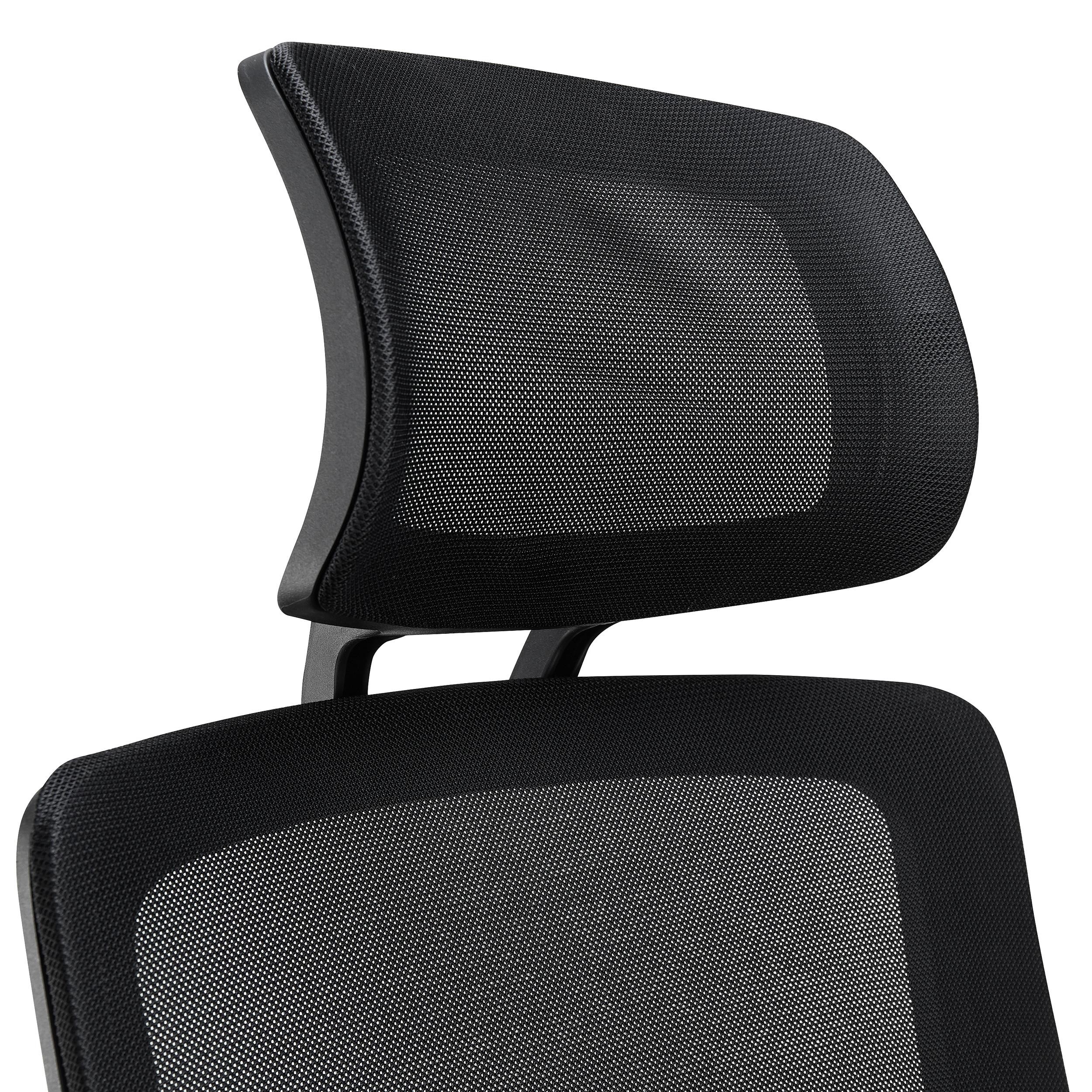 Silla de Oficina ERGOCITY, Reposacabezas, Soporte Lumbar, Respaldo Basculante, En Negro