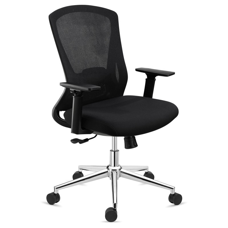 Silla de oficina ergonómica RIVER, comodidad y diseño, en negro